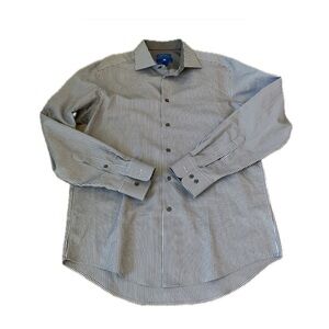 Egara Black & Gray Dressy Pinstriped  100%  Egyptian cotton Shirt.